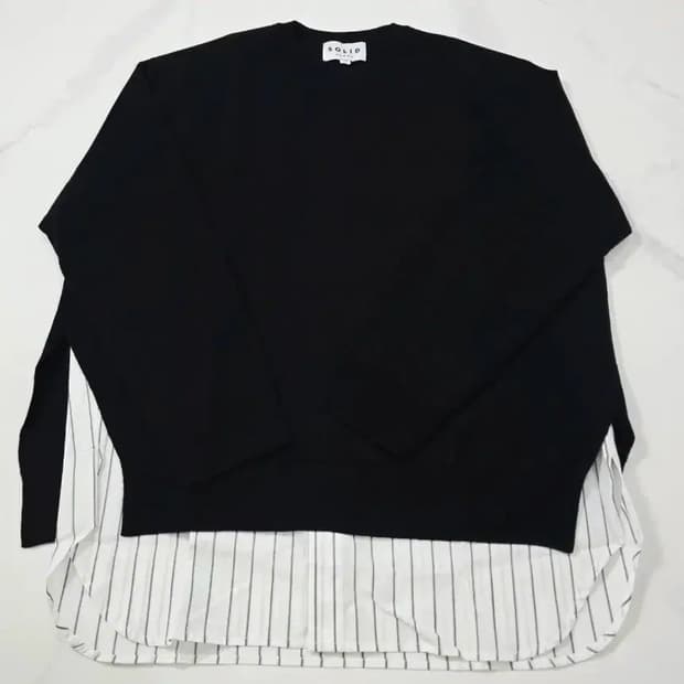 [새상품] 솔리드옴므 셔츠 레이어드 맨투맨 110