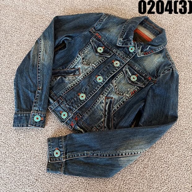 [M] 언더우드 여성 Y2K 워싱 숏 데님 청 자켓 0204(3)