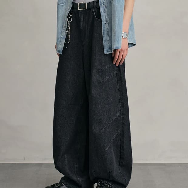 Balloon Wide Jeans DCPT055Black