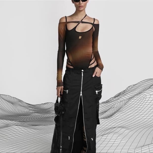 배드블러드badblood롱 스커트 블랙