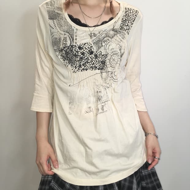 jpn vintage smoke pattern t shirt