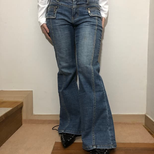 빈티지 데님 포켓 팬츠