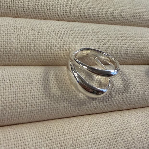 새상품 여성 신주 은도금 무한궤도 반지