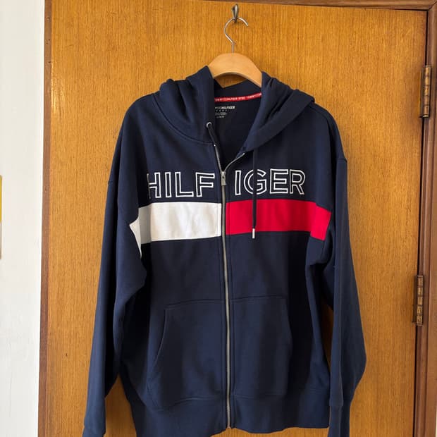타미힐피거 네이비 풀집업 후드 L