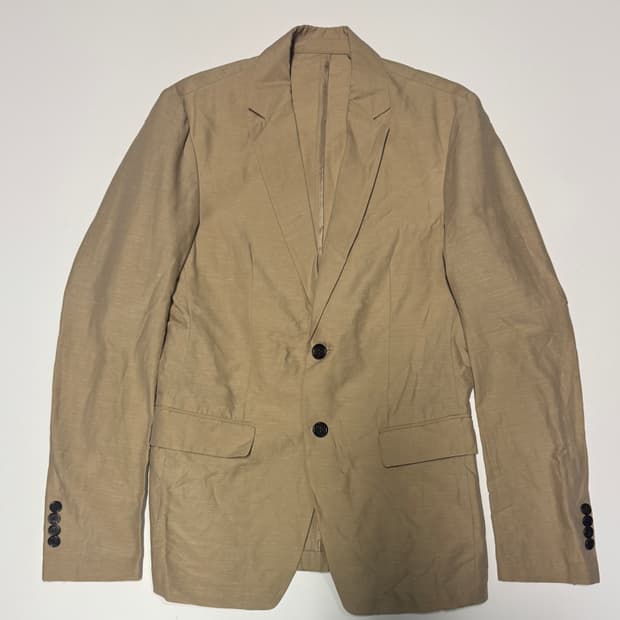 여성 클럽모나코 미니멀 린넨 자켓 베이지