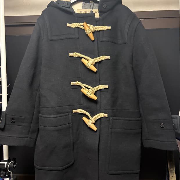 버버리 그리니치 여성 더플 코트 블랙 새제품