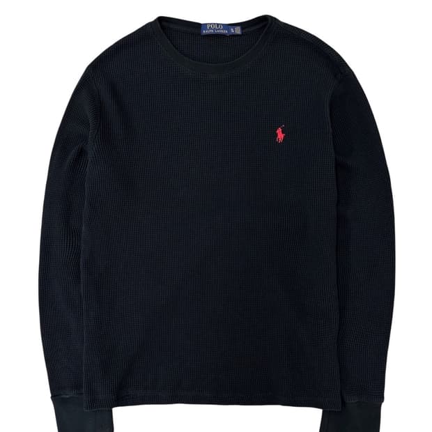 폴로 와플 롱슬리브 블랙 (XL) 