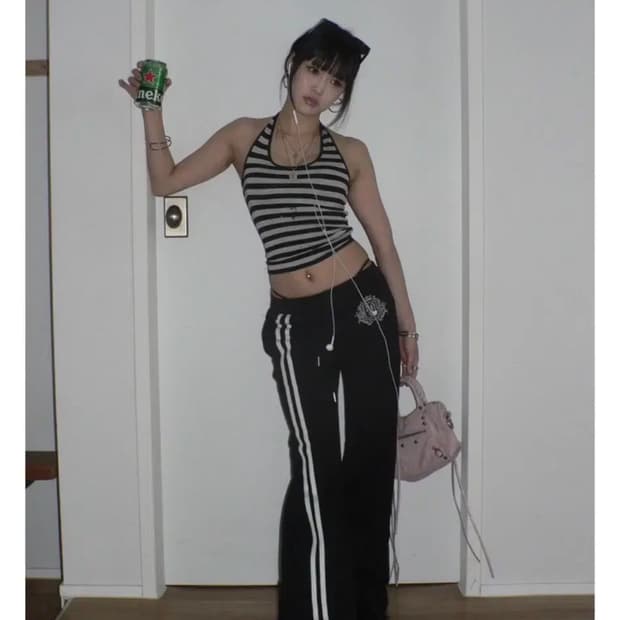 엔젤넘버555 엔넘파 엔젤릭 스웻 팬츠 블랙