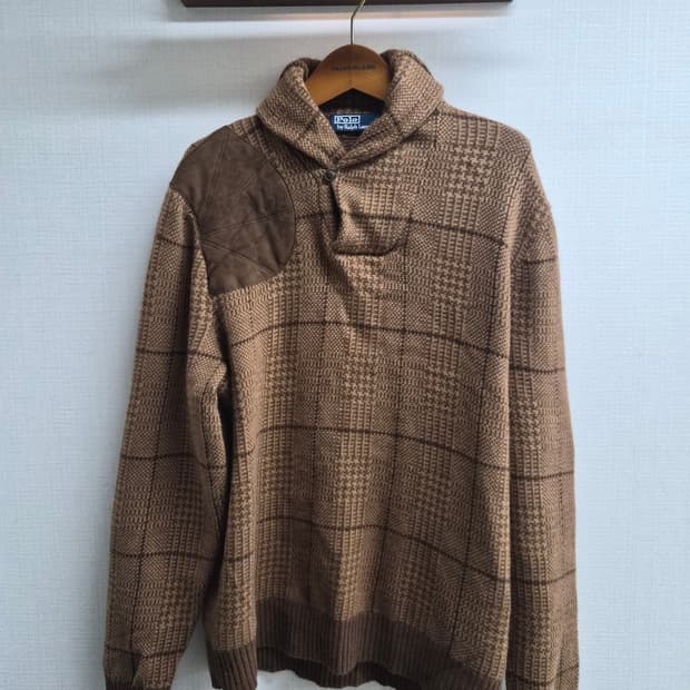 XXL) 폴로 랄프로렌 울 캐시미어 혼방 숄카라 니트 팝니다