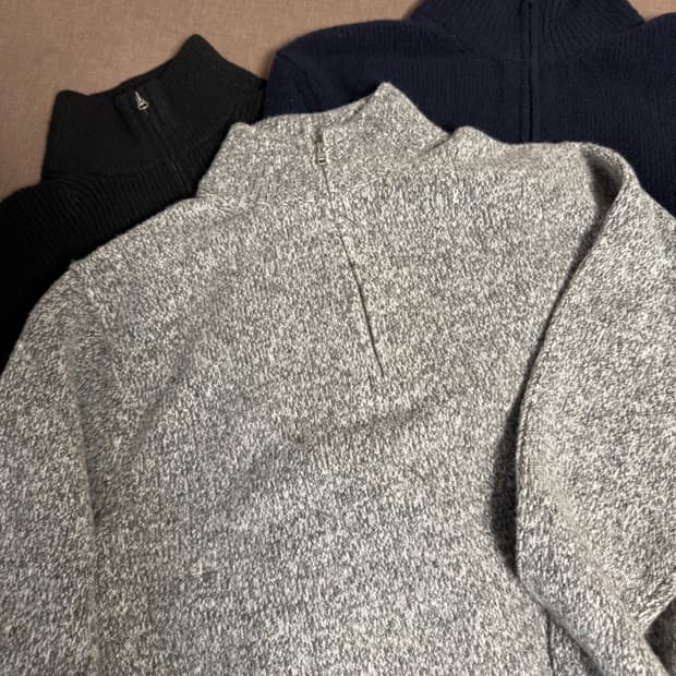 유니클로 수플레얀하프집스웨터 (반집업 니트) L