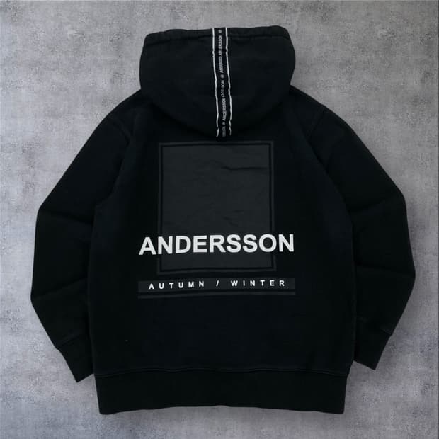 앤더슨벨 빅로고 블랙 후드티