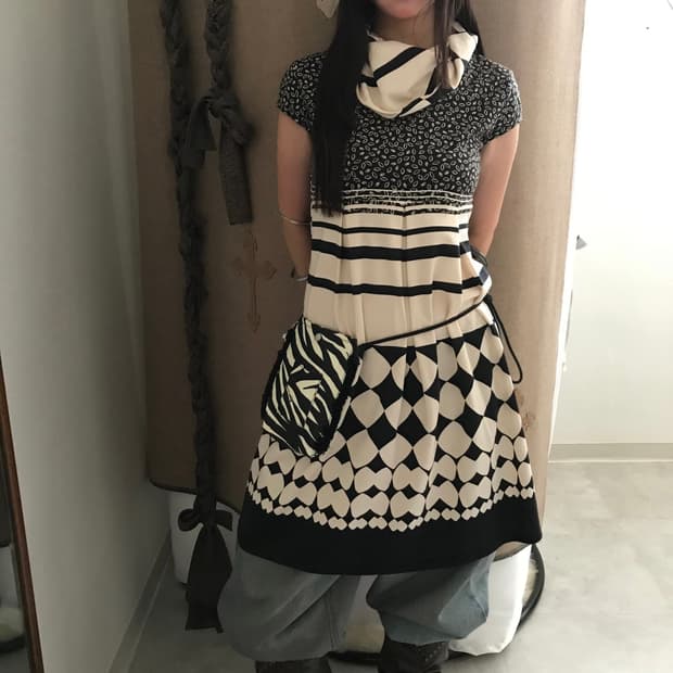 vintage turtle neck pattern one-piece