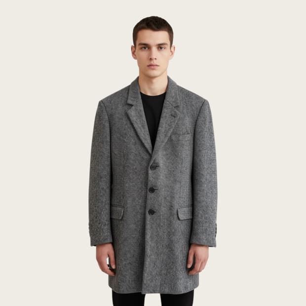 L/ 앤더슨벨 해링본 싱글 코트