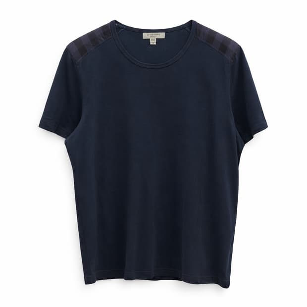 버버리 런던 네이비 체크 포인트 반팔티 M