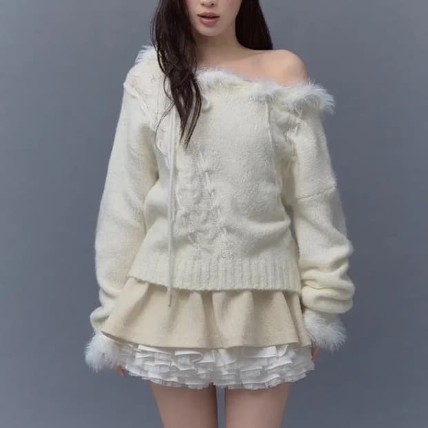 더티스 엔젤 퍼 케이블 니트