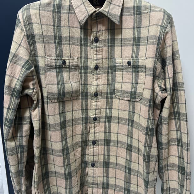 택포17) RRL 더블알엘 플래드 트윌 플란넬 워크셔츠 M