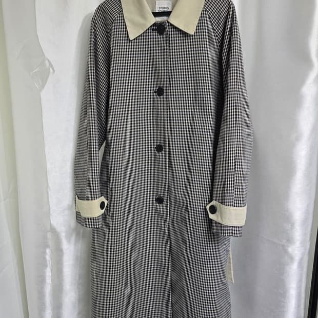 스튜디오톰보이 체크 배색 코트 (1617)