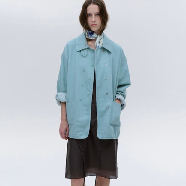 ((구해요)) 솔티페블 자켓 스카이블루컬러 구해요