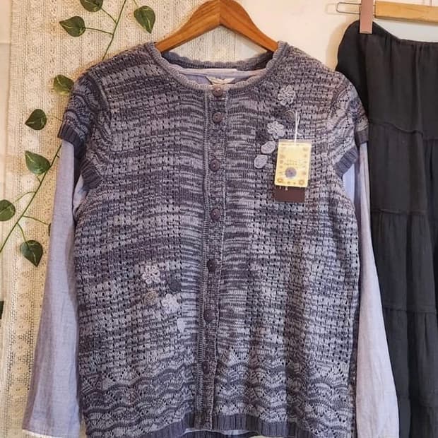 택보유 일본빈티지 레이어드 조끼 가디건