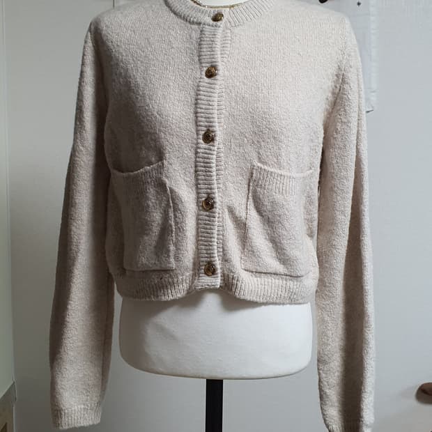 [모리걸] 아이보리 포켓 가디건