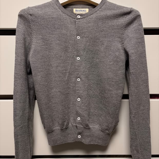 BEAMS BOY 빔즈보이 그레이 라운드넥 가디건