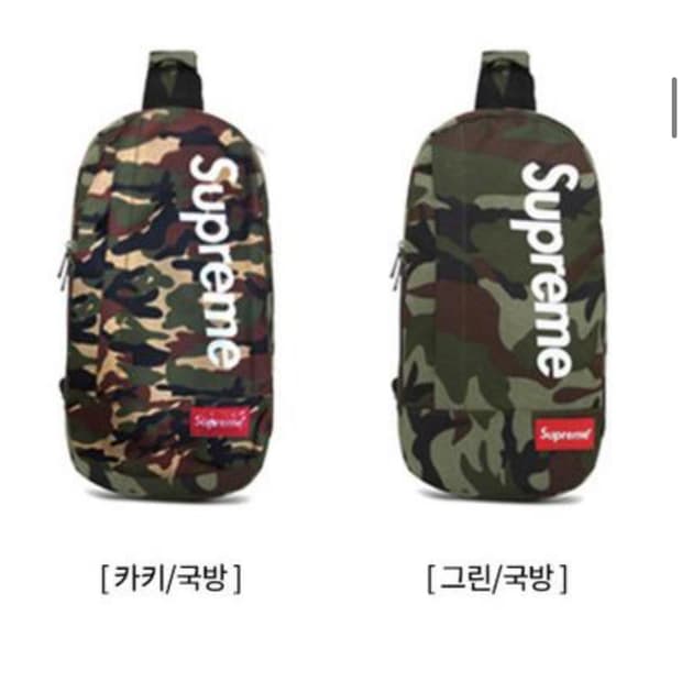 슈프림 카모 슬링백 블랙 네이비