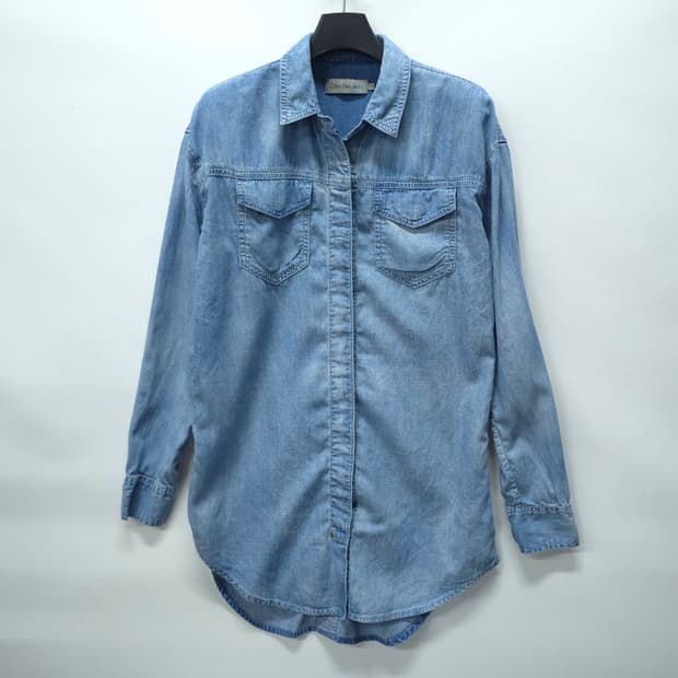 캘빈클라인 진 여성용 샴브레이 연청 셔츠(55~55반)