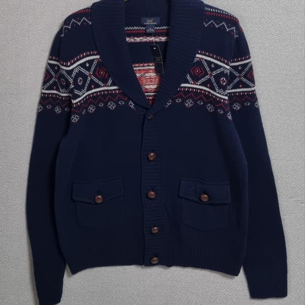 새상품) M (95) 브룩스브라더스 네이비 숄카라 니트 가디건