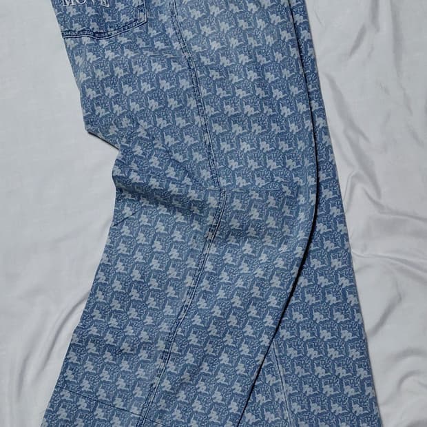 [XL] 카파(Kappa) x GU 콜라보 반다 로고 와이드 데님 팬츠