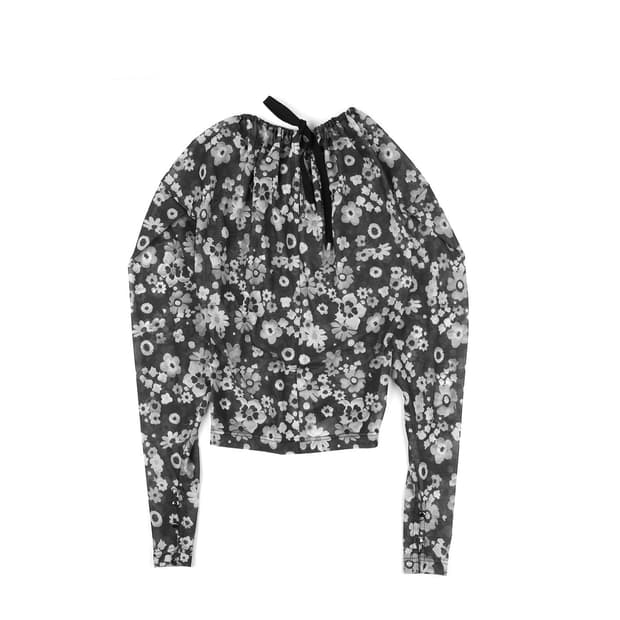 yunse 윤세 Flower Print Blouse (Black)
