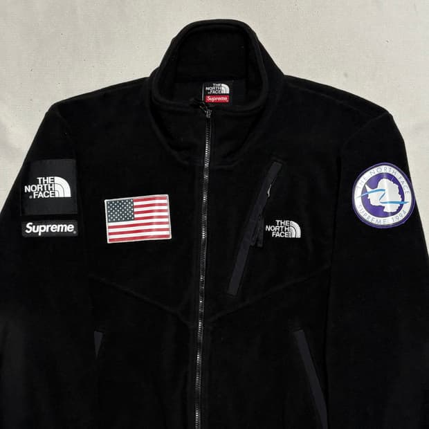 XL 슈프림 x 노스페이스 17SS 트랜스 안타티카 익스페디션 폴라텍 플