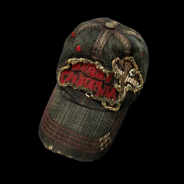 빈티지 데님 크로스헤드 볼캡