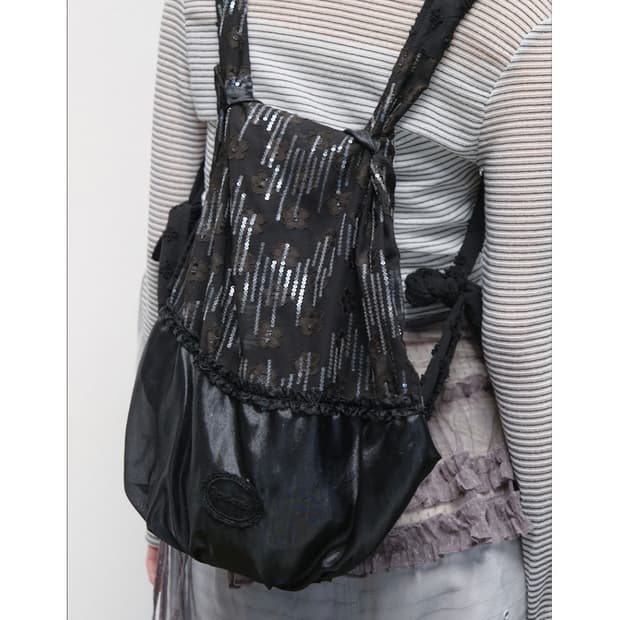 Pailletted Knotted 2-Way Bag [Black]