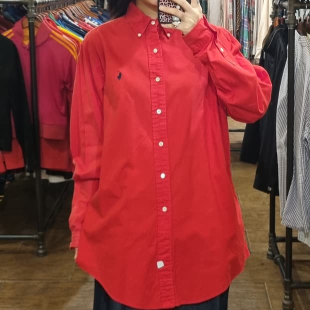 [Hi] polo 폴로 긴팔 셔츠 레드