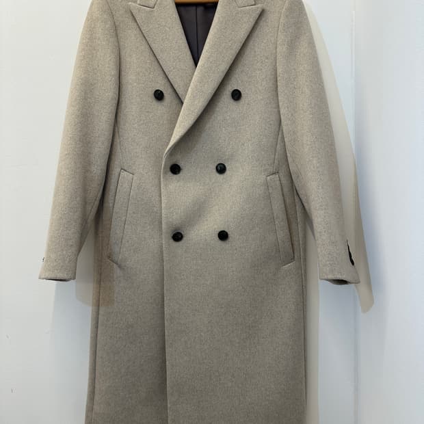 95)지오송지오 오트밀 더블 캐시미어 코트