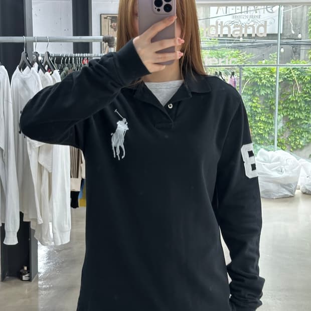 폴로랄프로렌 빅포니 넘버링 PK롱슬리브 블랙