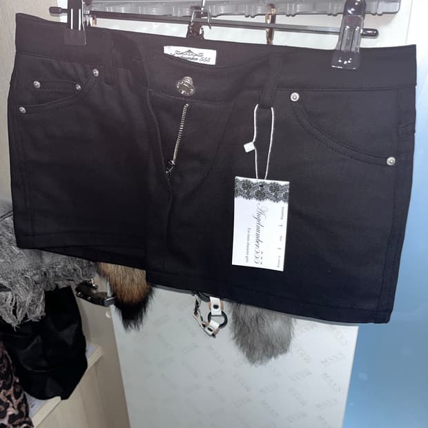 <새상품>엔넘파 로우웨스트 스커트 블랙 s