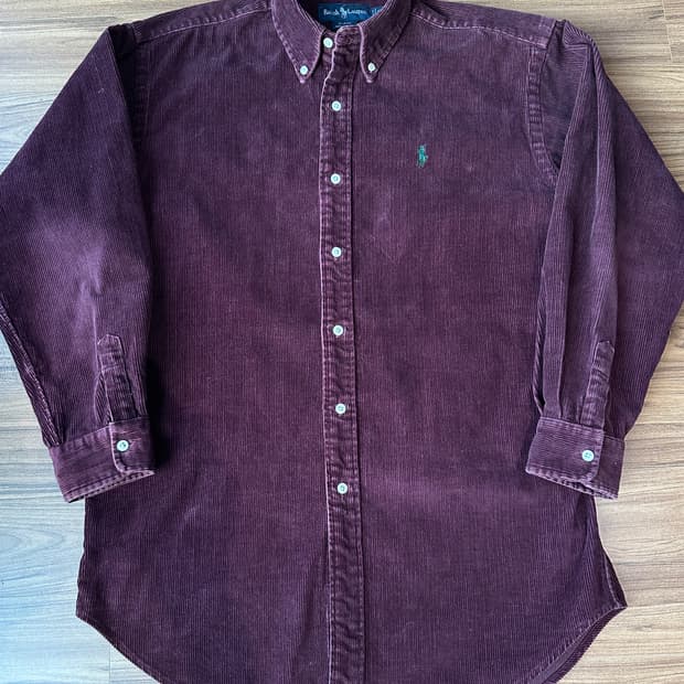 폴로 랄프로렌 90s 헤비 코듀로이 블레어 셔츠/버건디 S