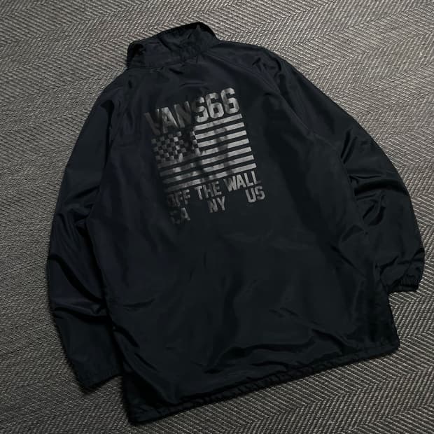반스 빅로고 나일론 코치 자켓 블랙y 5840