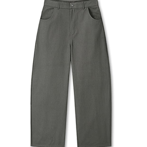 (새상품 택포가격) 후러브스아트 커브드와이드코튼데님팬츠 차콜그레이 XL