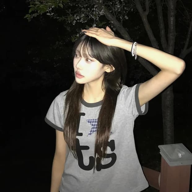 링거 티셔츠 그레이 (우먼)