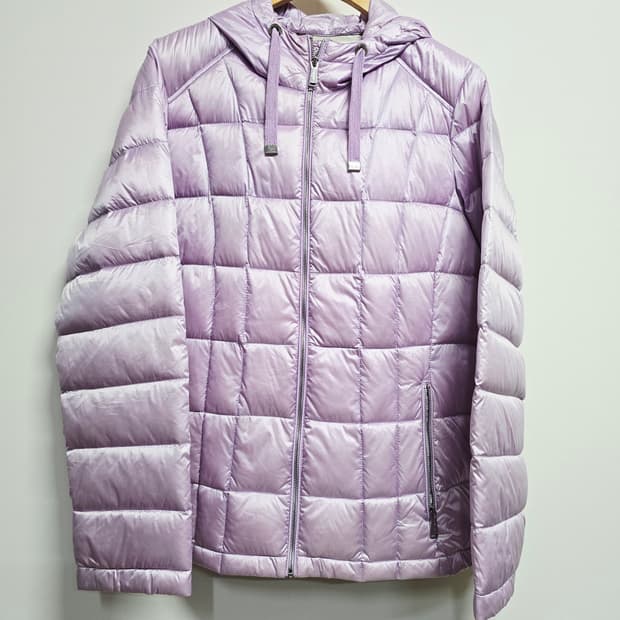 캘빈클라인 경량 후드 패딩 자켓 라벤더