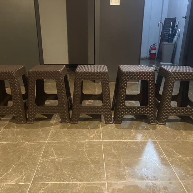 [중고/극미] 사각 간이의자 5개 (브라운)