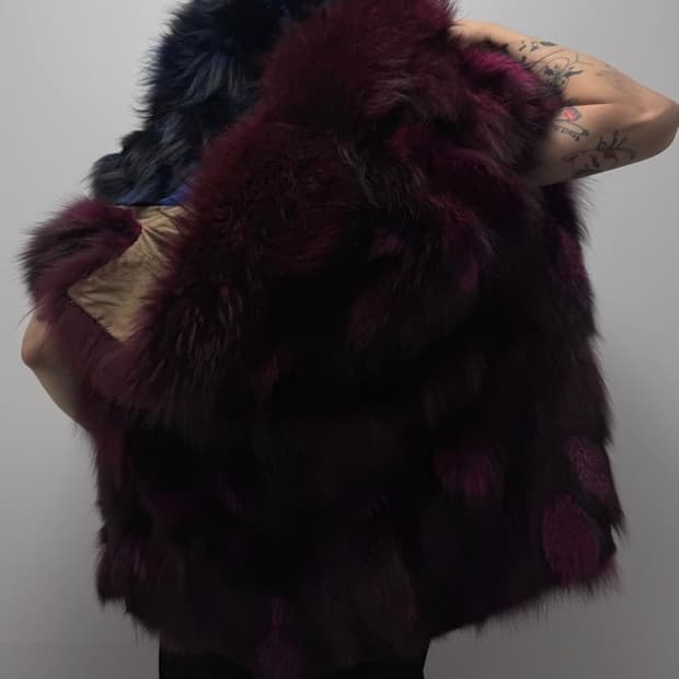 VTG FOX & RACCOON FUR HOOD VEST