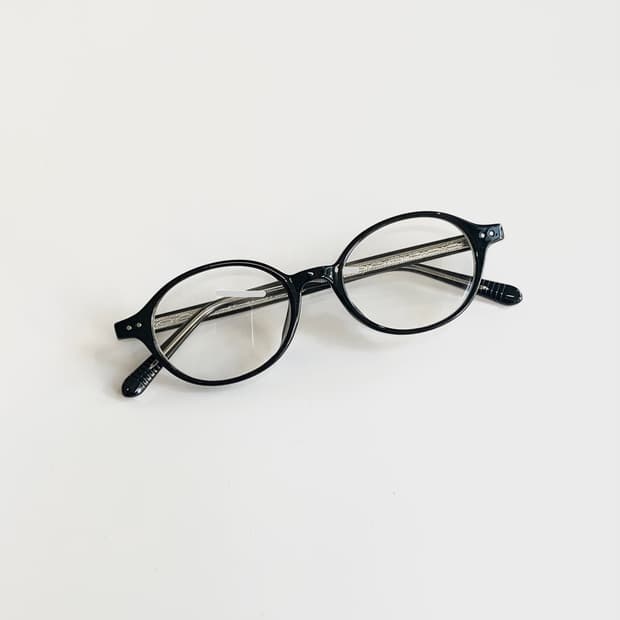 빈티지 타원형 레트로안구 뿔테 블랙  330