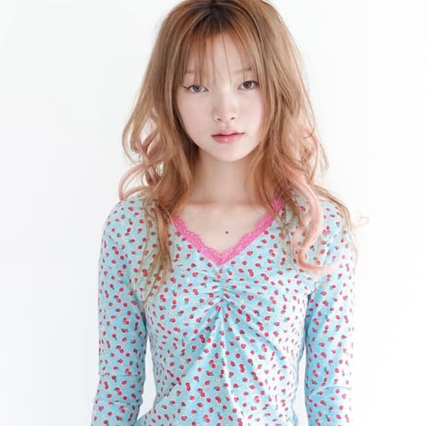 샵페어리 스트로베리 레이스 티 little strawberry lace 