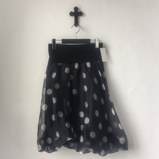 Dot pattern balloon fit midi skirt
