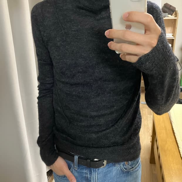 라프시몬스 08aw 슬림핏 모크넥
