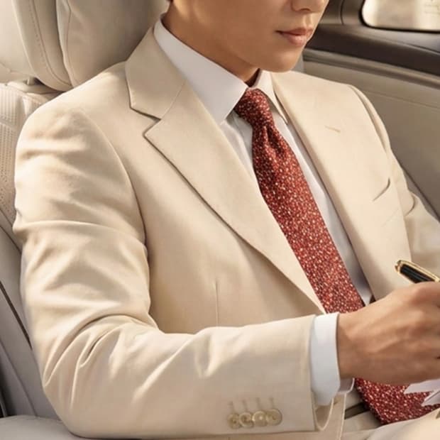 타케오 키쿠치 실크 레드 패턴 넥타이 9.7cm A+등급 K2536
