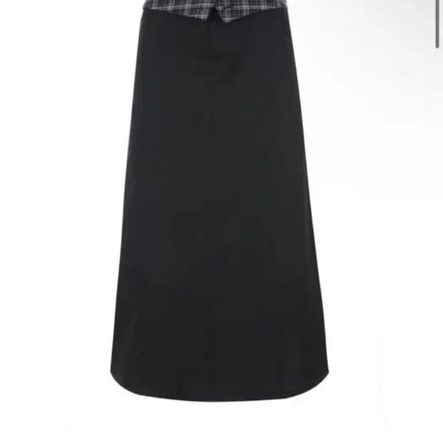 wsc 아카이브 folded check maxi skirt